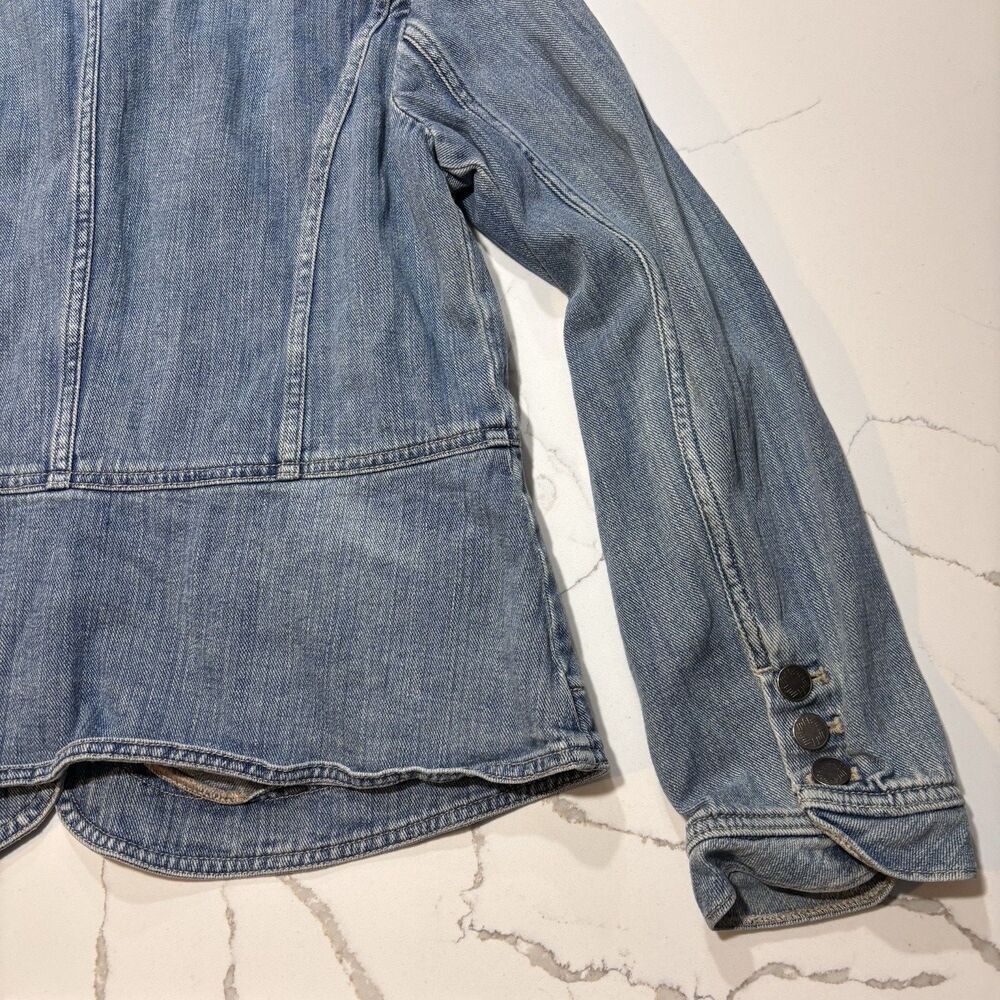 J. JILL VINTAGE Button Down Two Pocket Pleated Classic Blue DENIM JACKET Size M - Picture 13 of 16